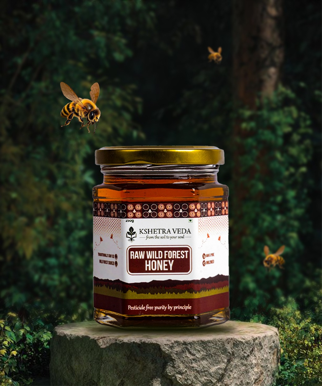 Kshetra Veda Raw Wild Forest Honey (250g)